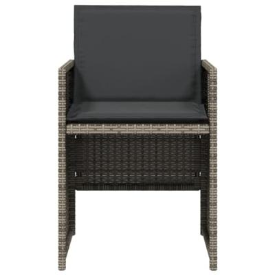 Tuinstoelen 4 st met kussens poly rattan grijs