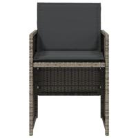 Tuinstoelen 4 st met kussens poly rattan grijs - thumbnail