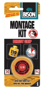 Montagekit Direct Grip Tape Kaart 1,5 m x 19 mm Bison - Bison