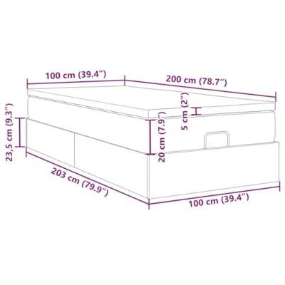 Ottoman bed met matras 100x200cm stof donkergrijs
