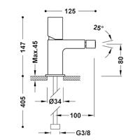 Bidetmengkraan Tres Loft Colors Draaiknop Uitloop Recht 8 cm Rond Zwart Chroom - thumbnail