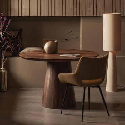 WOOOD Ronde Eettafel 'Limit' Mangohout, 130cm, kleur walnoot WOOOD Ronde Eettafel 'Limit' Mangohout, 130cm, kleur walnoot