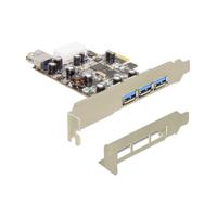 Delock 89281 PCI Express x1-kaart > 3 x extern + 1 x intern USB 3.0 Type-A female - thumbnail