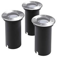 VidaXL Led-grondspots buiten 3 stuks rond - thumbnail