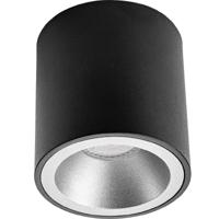 Opbouwspot GU10 - Pragmi Cliron Pro - Opbouw Rond - Mat Zwart/Zilver - Aluminium - Verdiept - Ø90mm - thumbnail