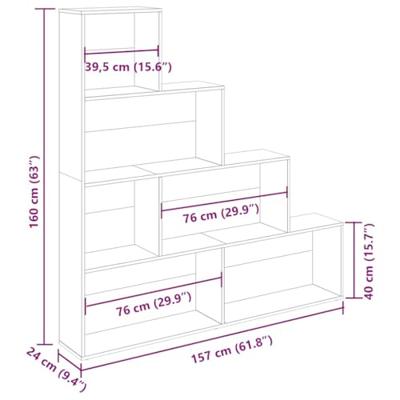 Boekenkast 157x24x160 cm bewerkt hout oud houtkleurig