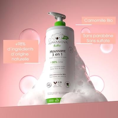 Alphanova Biologische 3 in 1 Bubble Wash voor Baby's Alphanova Biologische 3 in 1 Bubble Wash voor Baby's