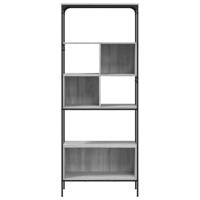 Boekenkast 5-laags 76x33x188,5 cm bewerkt hout grijs sonoma - thumbnail