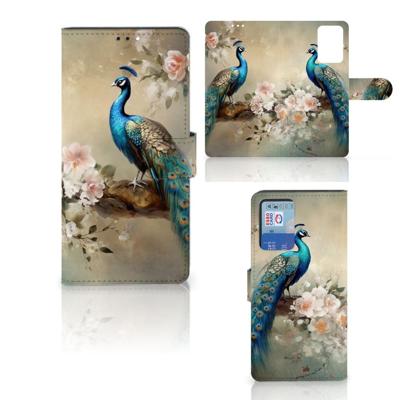Telefoonhoesje | Met pasjeshouder | voor Xiaomi Redmi Note 10 Pro Vintage Pauwen Telefoonhoesje | Met pasjeshouder | voor Xiaomi Redmi Note 10 Pro Vintage Pauwen