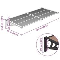 VidaXL Deurluifel 199x90 cm polycarbonaat zwart - thumbnail
