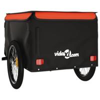 VidaXL Fietstrailer 45 kg ijzer zwart en oranje - thumbnail