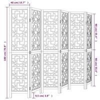 Kamerscherm met 6 panelen massief paulowniahout bruin - thumbnail