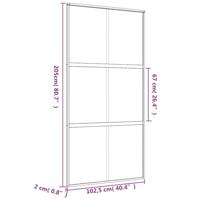 Schuifdeur 102,5x205 cm mat ESG-glas en aluminium goudkleurig - thumbnail
