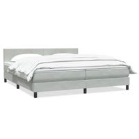 Boxspring met matras fluweel lichtgrijs 180x220 cm - thumbnail