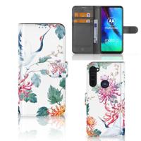 Motorola Moto G Pro | Telefoonhoesje | Met pasjeshouder | Bird Flowers - thumbnail