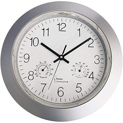 EUROTIME 56004 Wandklok Zendergestuurd 34 cm x 5 cm Zilver