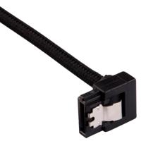 Corsair Premium SATA3-kabel, schuin/recht (6 Gbps, 30 cm, 90 graden), met ommanteling, zwart - thumbnail
