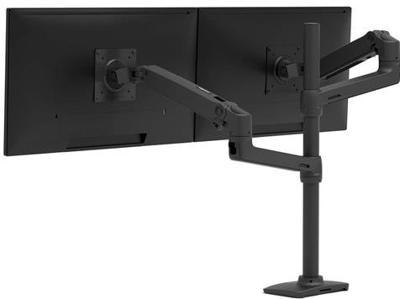 Ergotron LX Dual Arm Stacking Tall Desk Mount Tafelbeugel voor monitor Aantal monteerbare displays: 2 Display(s) 38,1 cm (15) - 101,6 cm (40) Zwart In hoogte