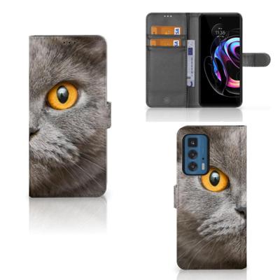 Telefoonhoesje | Met pasjeshouder | Motorola Edge 20 Pro Britse Korthaar Telefoonhoesje | Met pasjeshouder | Motorola Edge 20 Pro Britse Korthaar