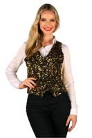 West End paillettenvest goud dame - thumbnail