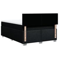 Boxspring met matras stof zwart 160x200 cm - thumbnail