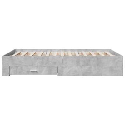 Bedframe met lades bewerkt hout betongrijs 120x200 cm