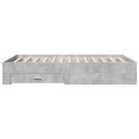 Bedframe met lades bewerkt hout betongrijs 120x200 cm - thumbnail