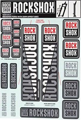 ROCKSHOX decor set decal set white