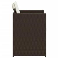 Tuinstoelen 4 st met kussens poly rattan bruin - thumbnail