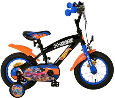 Volare Hot wheels 12 fiets zwart/oranje/blauw 31256 Volare Hot wheels 12 fiets zwart/oranje/blauw 31256