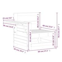 Tuinbank met armleuning en klaptafel massief grenenhout wit - thumbnail