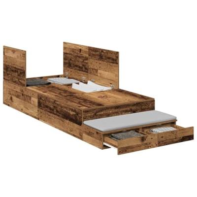 Opbergbedframe Oud hout 226,5 x 75 x 31,5 cm Bewerkt hout