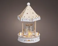 Lumineo LED diorama draaimolen triplex wit Ø 15 x 26cm, warm wit - thumbnail