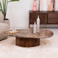 Eleonora Organische Salontafel 'Bradley' Marmer en mangohout, 120 x 75cm - thumbnail