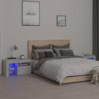 Nachtkastjes 2 st LED-verlichting 70x36,5x40 cm betongrijs - thumbnail
