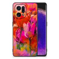 Kleurrijke Telefoonhoesje OPPO Find X5 Tulips - thumbnail