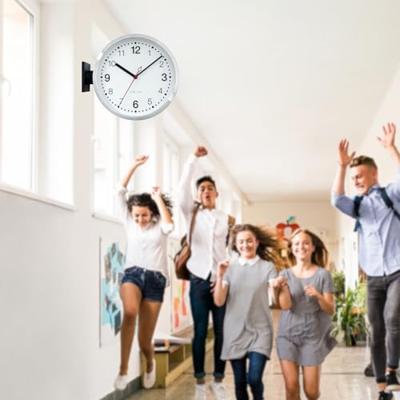 NeXtime - Wandklok 32,3x28x10cm-Stil-Wit & Zwart-Aluminium-NeXtime