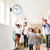 NeXtime - Wandklok 32,3x28x10cm-Stil-Wit & Zwart-Aluminium-NeXtime - thumbnail