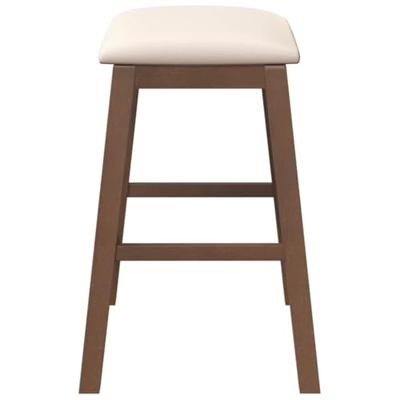 Barstoelen met kussens 2 st massief hout rubber bruin