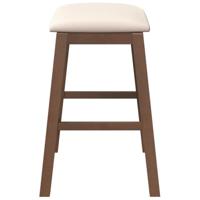 Barstoelen met kussens 2 st massief hout rubber bruin - thumbnail