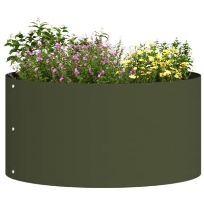 VidaXL Plantenring olijf groen 40 x 40 x 20 cm koudgewalst staal VidaXL Plantenring olijf groen 40 x 40 x 20 cm koudgewalst staal
