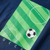 Kindershirt met lange mouwen voetbalveldprint 92 marineblauw - thumbnail