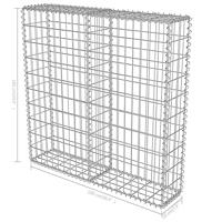 VidaXL Schanskorfmuur met deksels 100x20x100 cm gegalvaniseerd staal - thumbnail