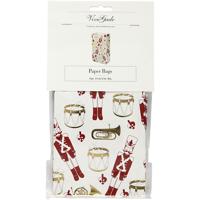 Vivi Gade Papieren zakken, notenkraker, h: 21 cm, afm 6x12 cm, goud, rood, wit, 8 stuk/ 1 doos - thumbnail