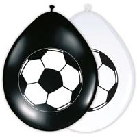 Feestballonnen Voetbal Zwart/Wit (8st) - thumbnail
