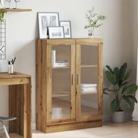 Boekenkast 82,5x30,5x115 cm bewerkt hout artisanaal eikenkleur - thumbnail