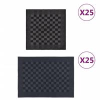 VidaXL 50-delige keukendoekenset katoen zwart en grijs - thumbnail