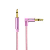 AV01 3.5 mm male naar Male elleboog audio kabel lengte: 2m (Rose Gold) - thumbnail