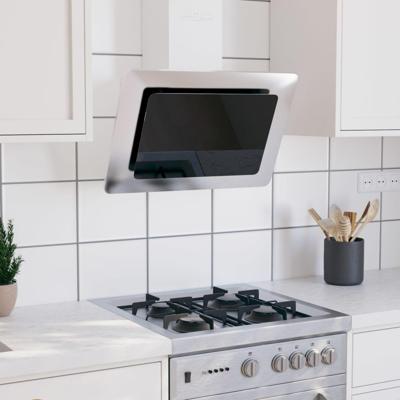 VidaXL Wandafzuigkap 60 cm roestvrij staal gehard glas zilverkleurig