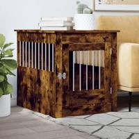 VidaXL Hondenbench 64,5x80x71 cm bewerkt hout gerookt eikenkleurig - thumbnail